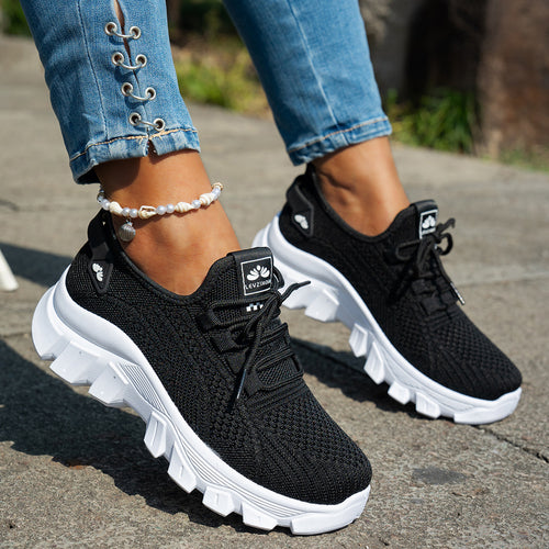 Large Size Cross-Border Women's Shoes 2025 Summer New Women's Sports Shoes Fly Woven Breathable Fashion Mom Shoes Temu Dropshipping