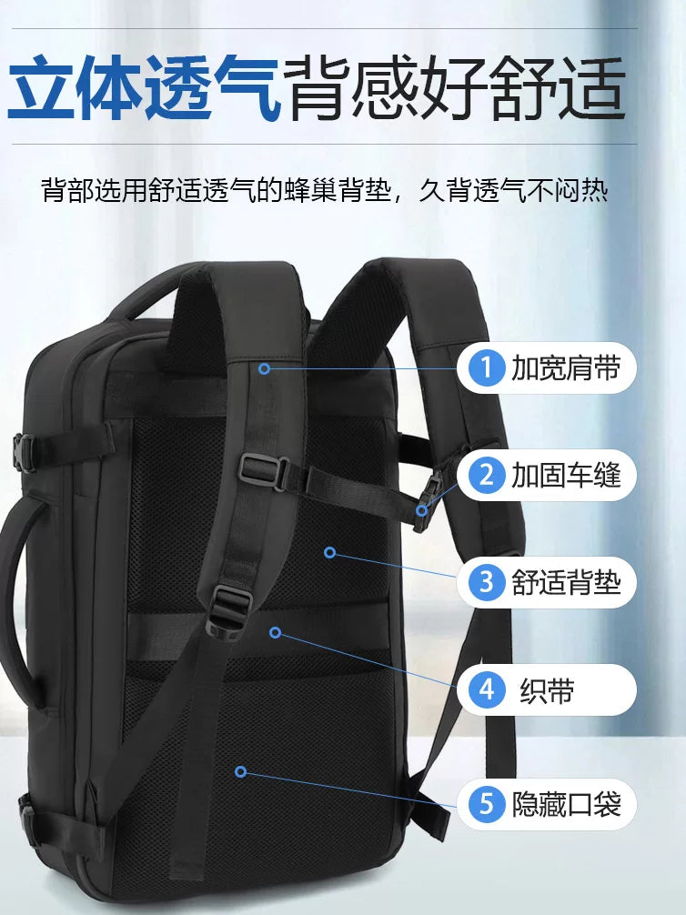 Cross-Border Vacuum Compression Backpack for Men and Women, Casual Large-Capacity Business Bag, Travel Bag, Expandable Lightweight Computer Bag