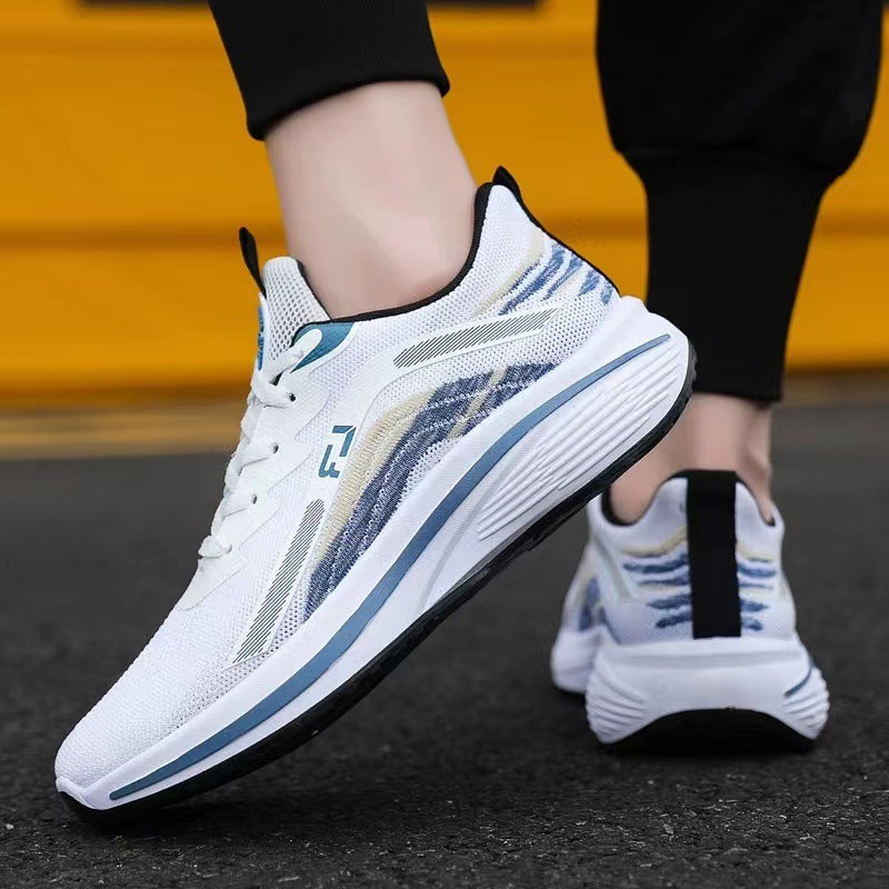 Running Shoes, Men's Soft-Soled Sports Shoes, Summer Ultra-Light Fly-Woven Breathable Casual Shoes, Lightweight Running Shoes for Male Students, Men's Shoes
