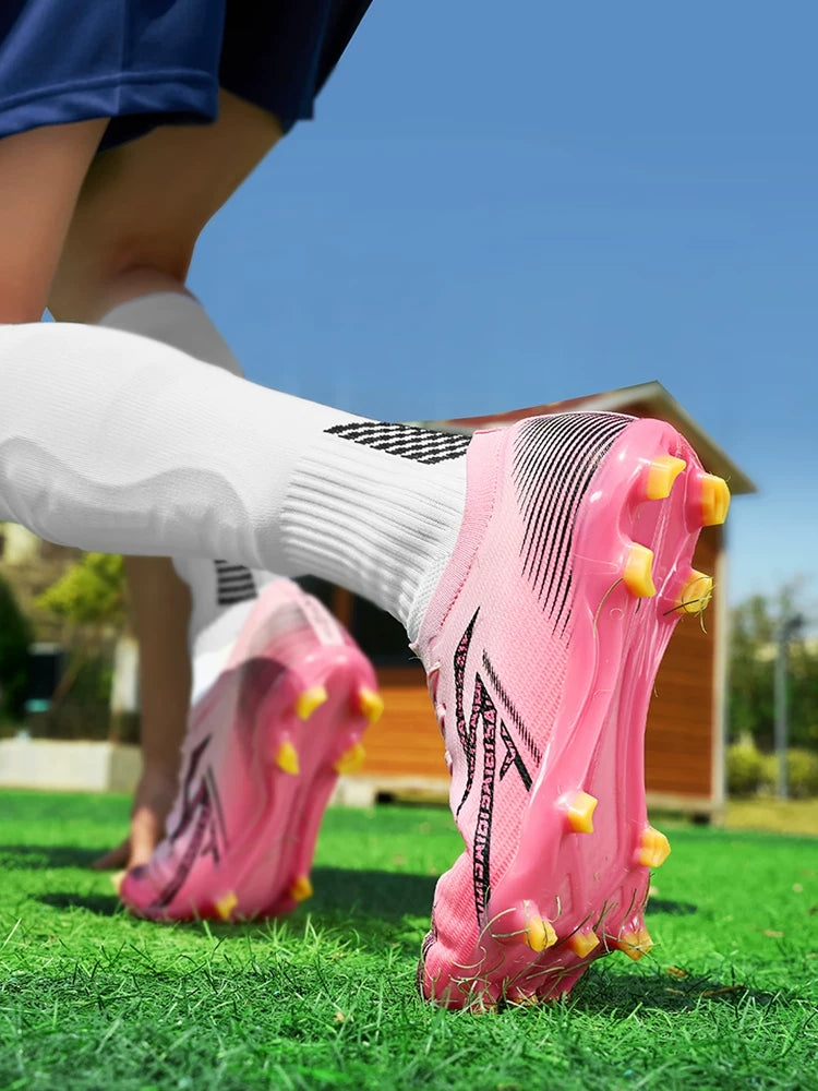 Saibi Ag Long Spike Professional Sports Soccer Shoes Versatile Non-Slip Women's and Men's Special Training and Competition Shoes