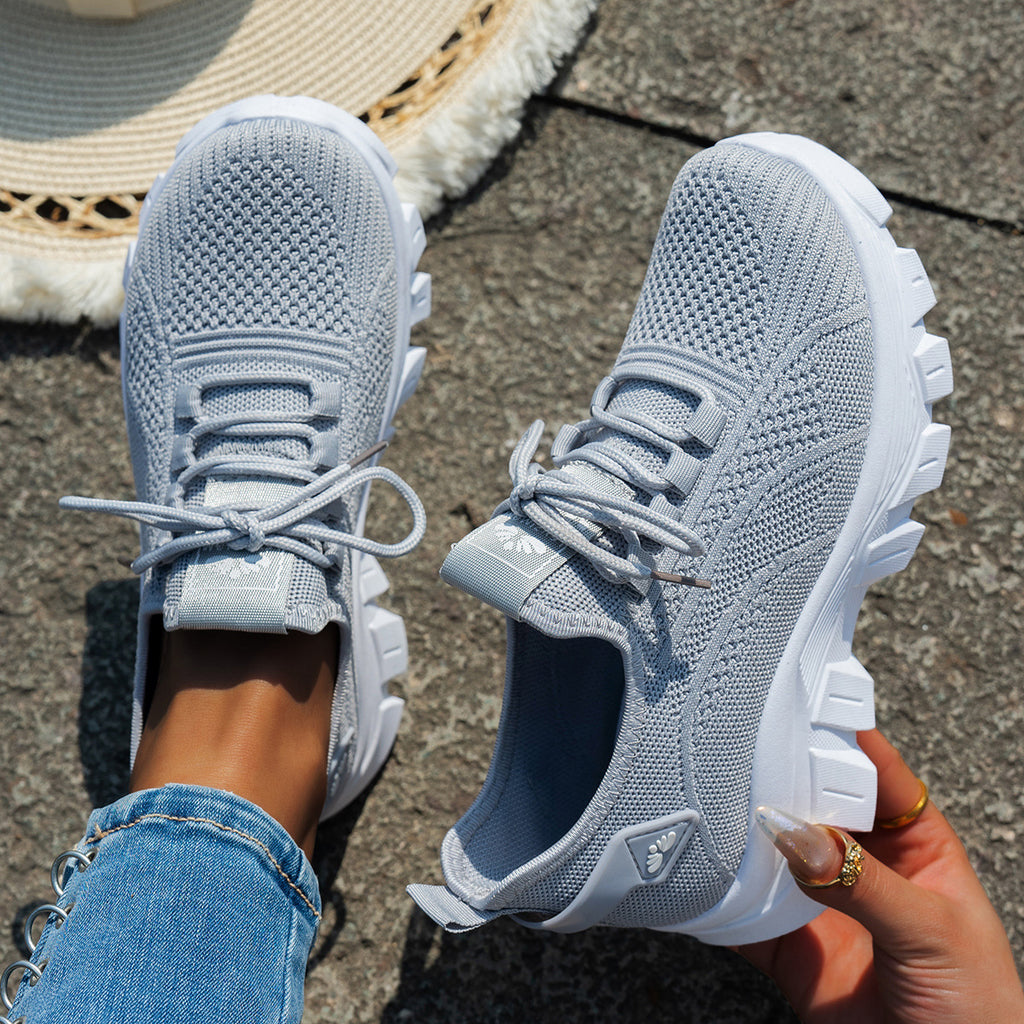 Large Size Cross-Border Women's Shoes 2025 Summer New Women's Sports Shoes Fly Woven Breathable Fashion Mom Shoes Temu Dropshipping
