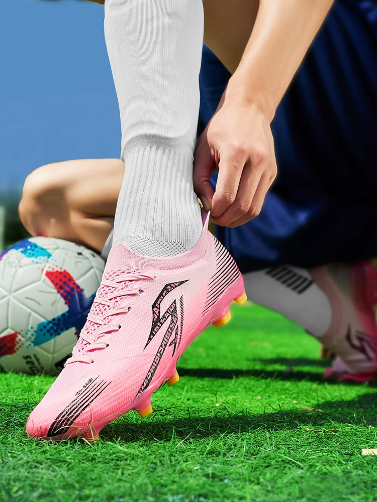 Saibi Ag Long Spike Professional Sports Soccer Shoes Versatile Non-Slip Women's and Men's Special Training and Competition Shoes