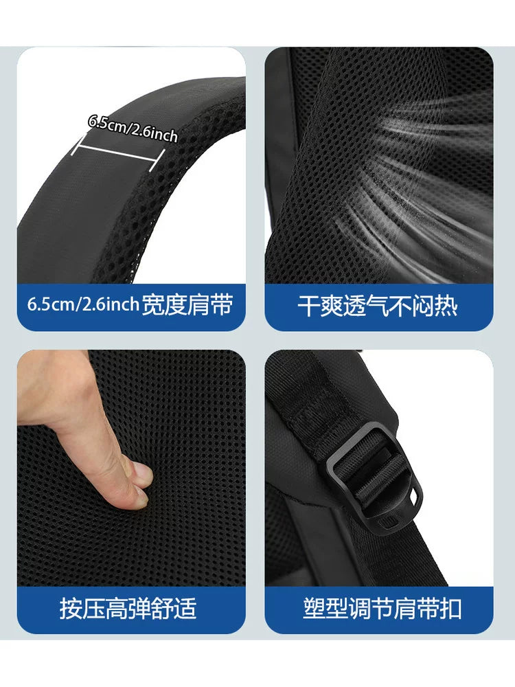 Cross-Border Vacuum Compression Backpack for Men and Women, Casual Large-Capacity Business Bag, Travel Bag, Expandable Lightweight Computer Bag