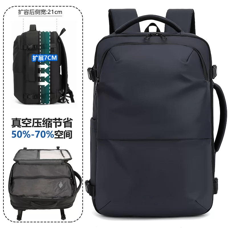 Cross-Border Vacuum Compression Backpack for Men and Women, Casual Large-Capacity Business Bag, Travel Bag, Expandable Lightweight Computer Bag
