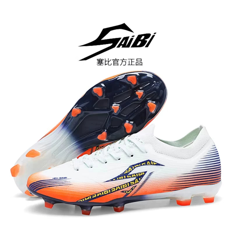 Saibi Ag Long Spike Professional Sports Soccer Shoes Versatile Non-Slip Women's and Men's Special Training and Competition Shoes