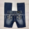 High Street American Style Retro Blue Flared Jeans Men's High-end Sense Straight Slimming Men's Street Trendy Pants