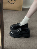 Thick-Soled Small Leather Shoes for Women 2025 Spring and Summer New British Retro Brown Preppy with Skirt Jk Slip-On Loafers