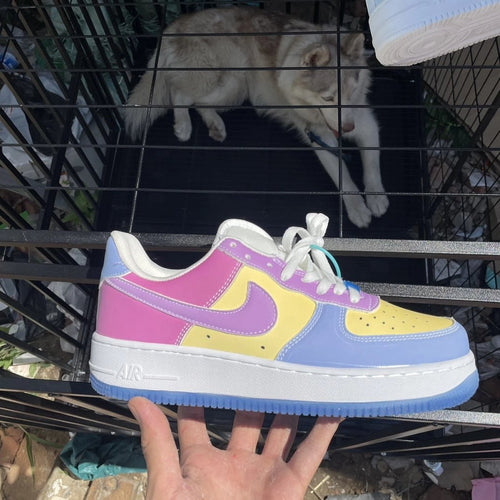 New Air Force One AF1 Thermal Induction Blue Sky White Clouds High Version Set Last Process Laser Punching Correct Version