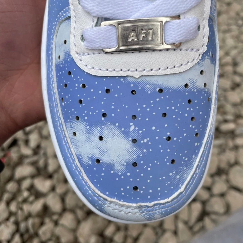 New Air Force One AF1 Thermal Induction Blue Sky White Clouds High Version Set Last Process Laser Punching Correct Version