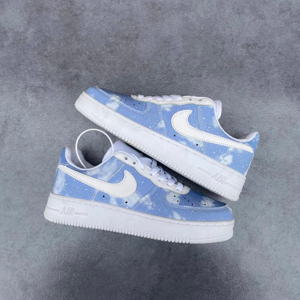 New Air Force One AF1 Thermal Induction Blue Sky White Clouds High Version Set Last Process Laser Punching Correct Version