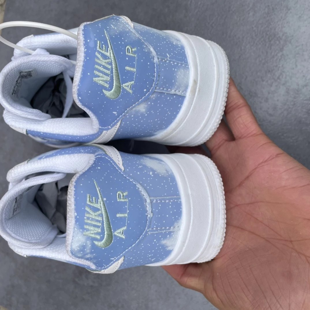 New Air Force One AF1 Thermal Induction Blue Sky White Clouds High Version Set Last Process Laser Punching Correct Version